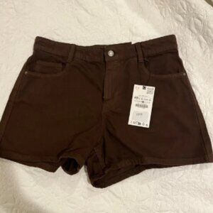 Zara Chocolate Brown Jean Shorts